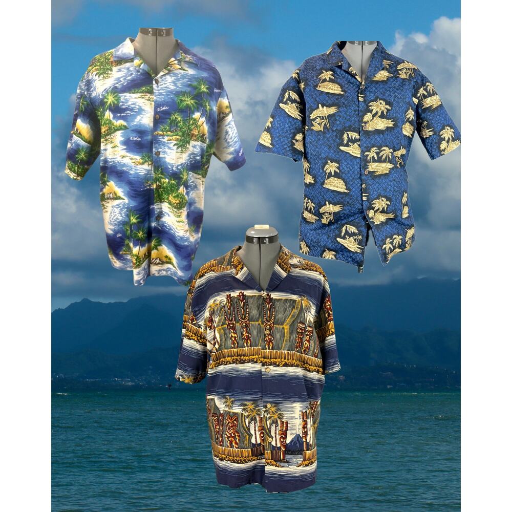 Lot of 12 Men's Vintage Made in Hawaii Hawaiian Shirts Sizes M to 2XL - Picture 2 of 5